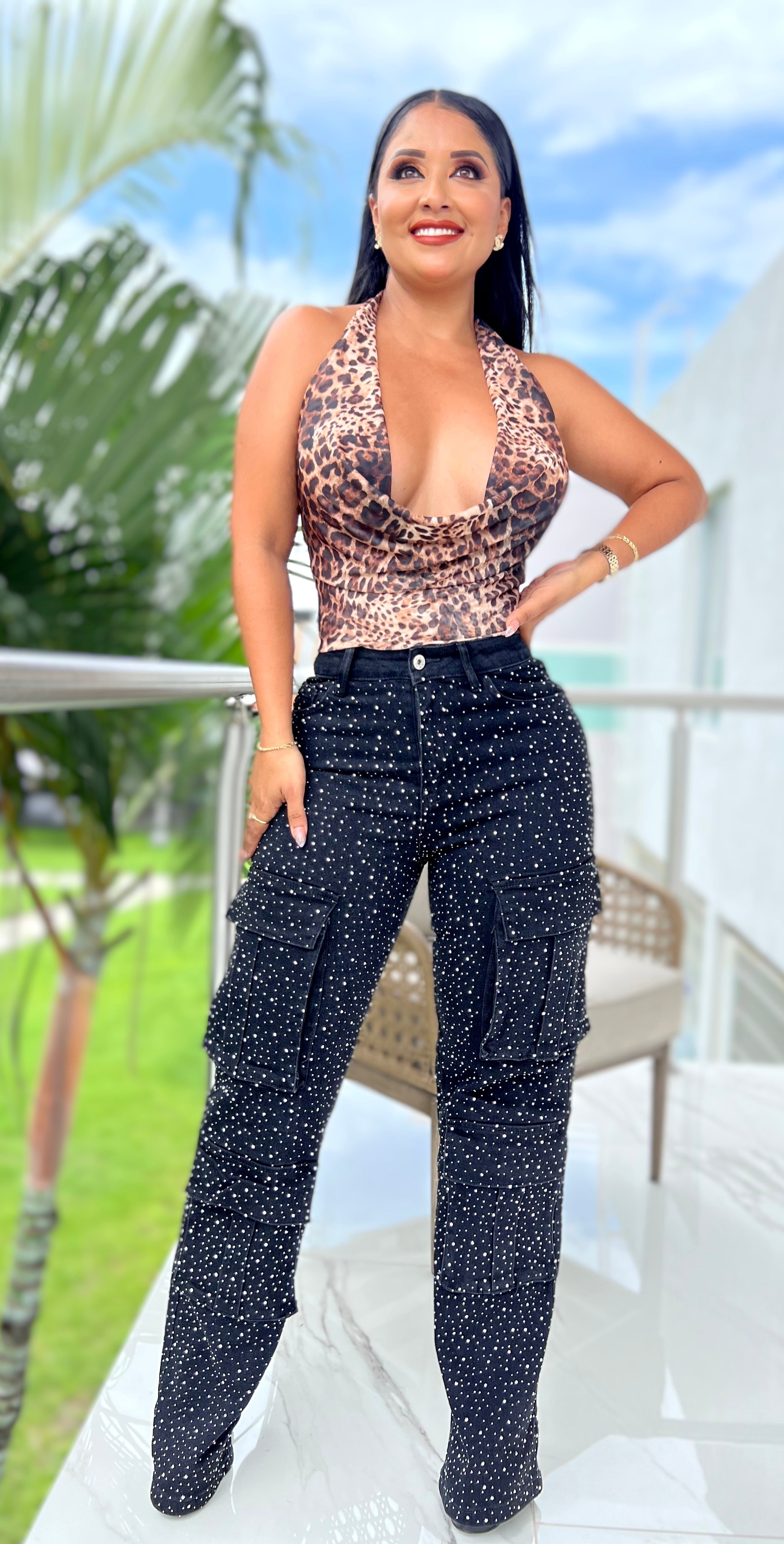 Pantalón brilloso