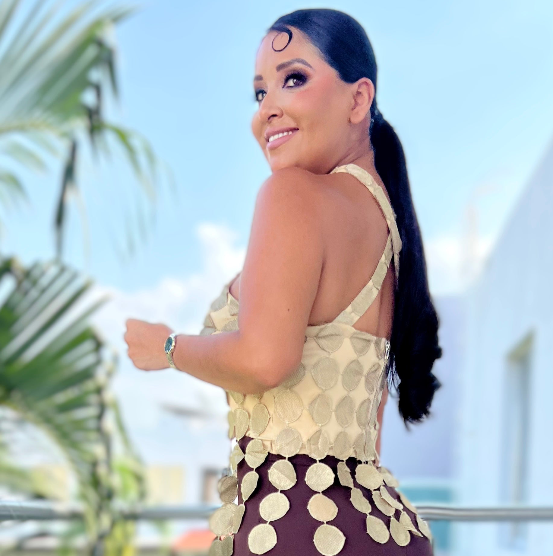 Blusa Cascada dorada