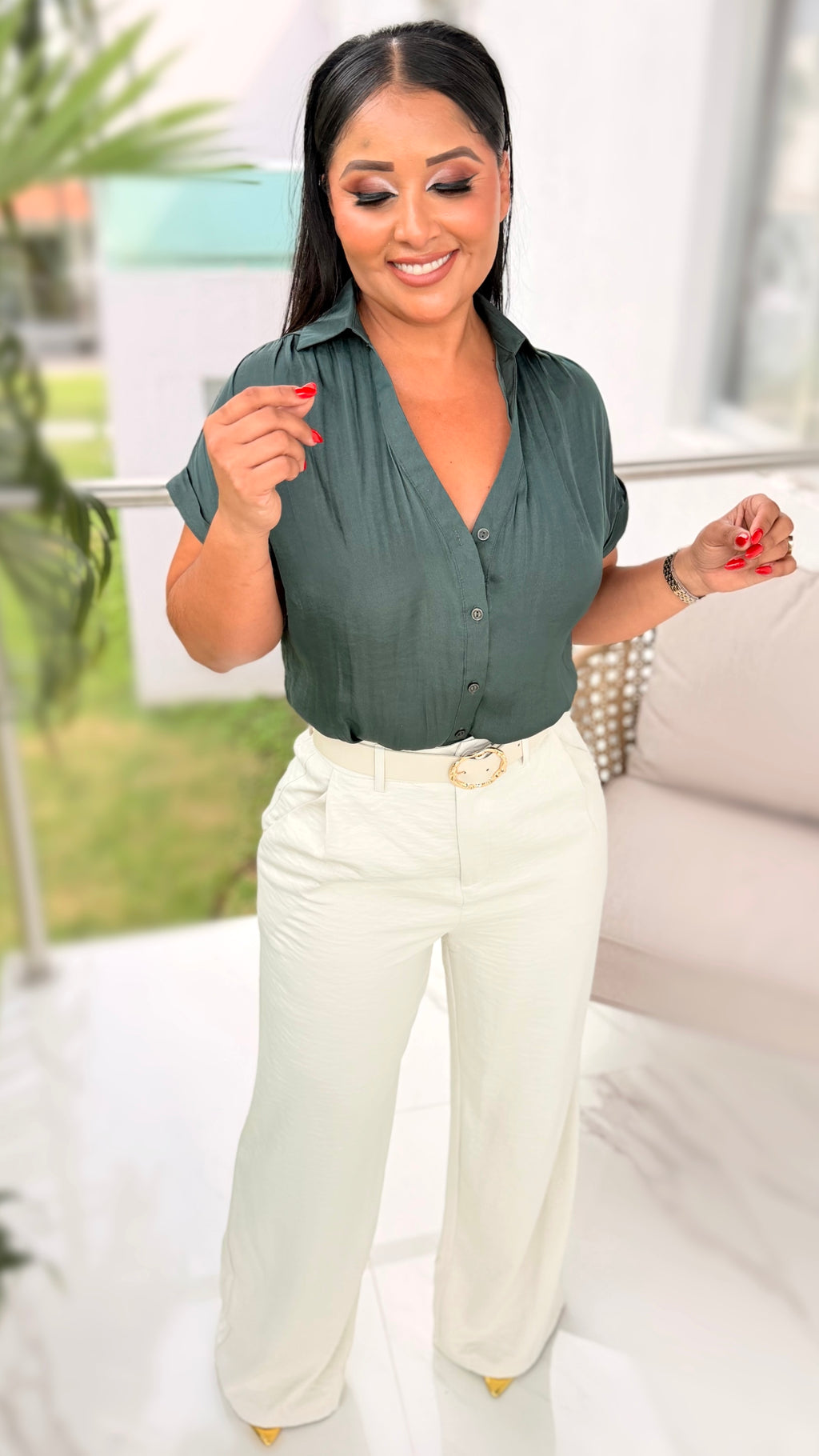 Blusa verde olivo