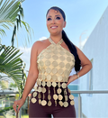 Blusa Cascada dorada