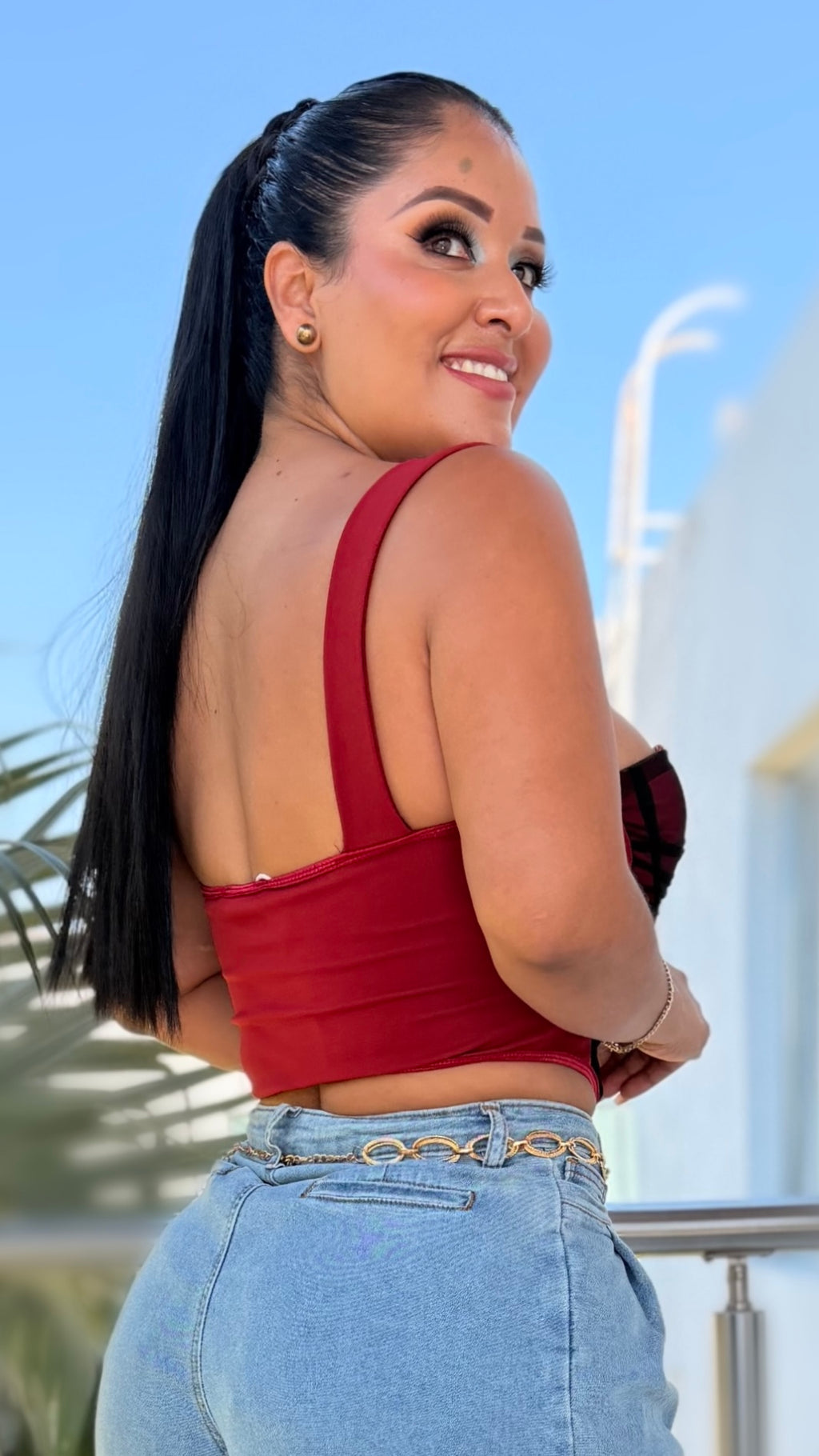 Corset glam rojo y negro ❤️‍🔥