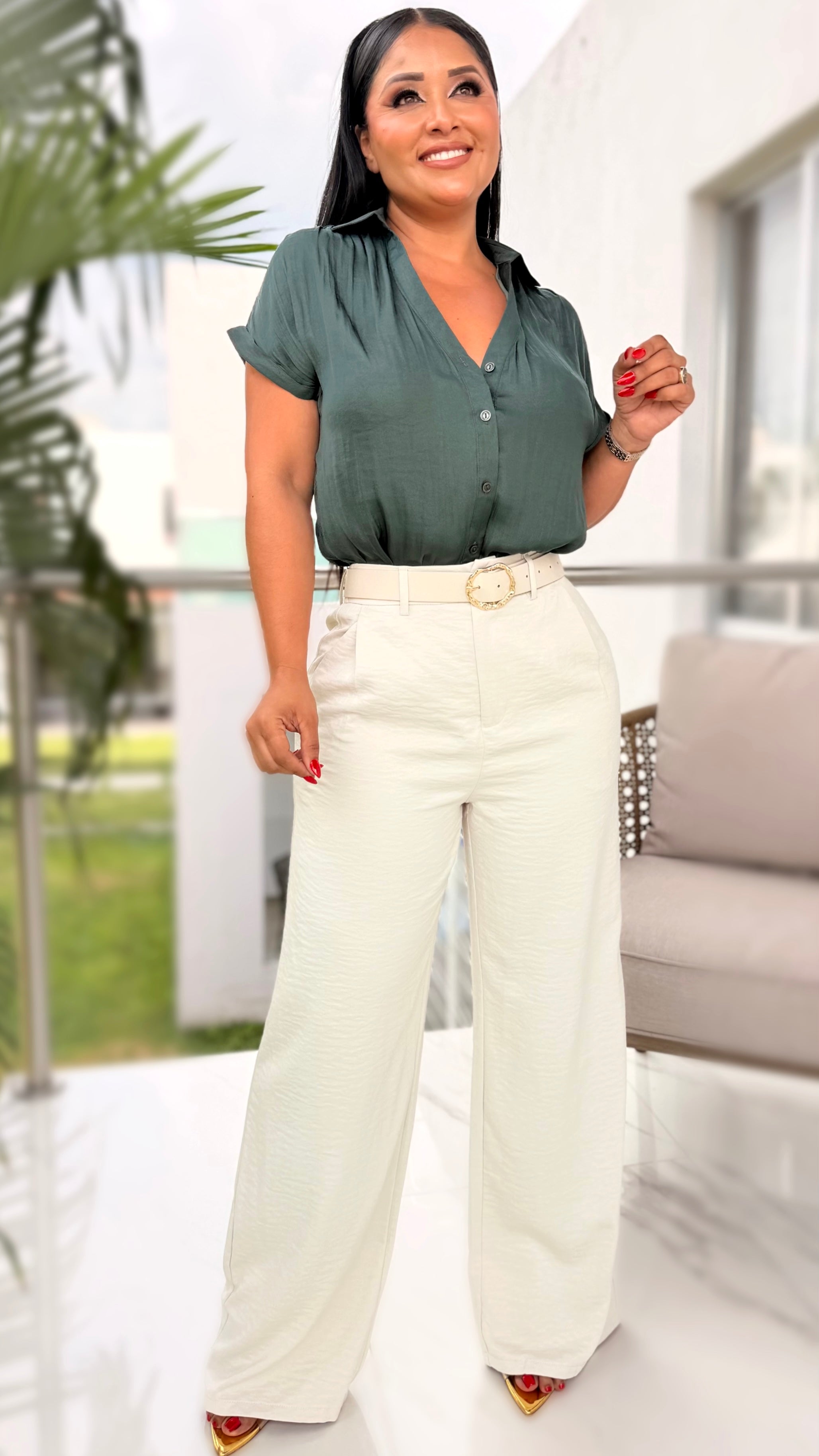 Blusa verde olivo