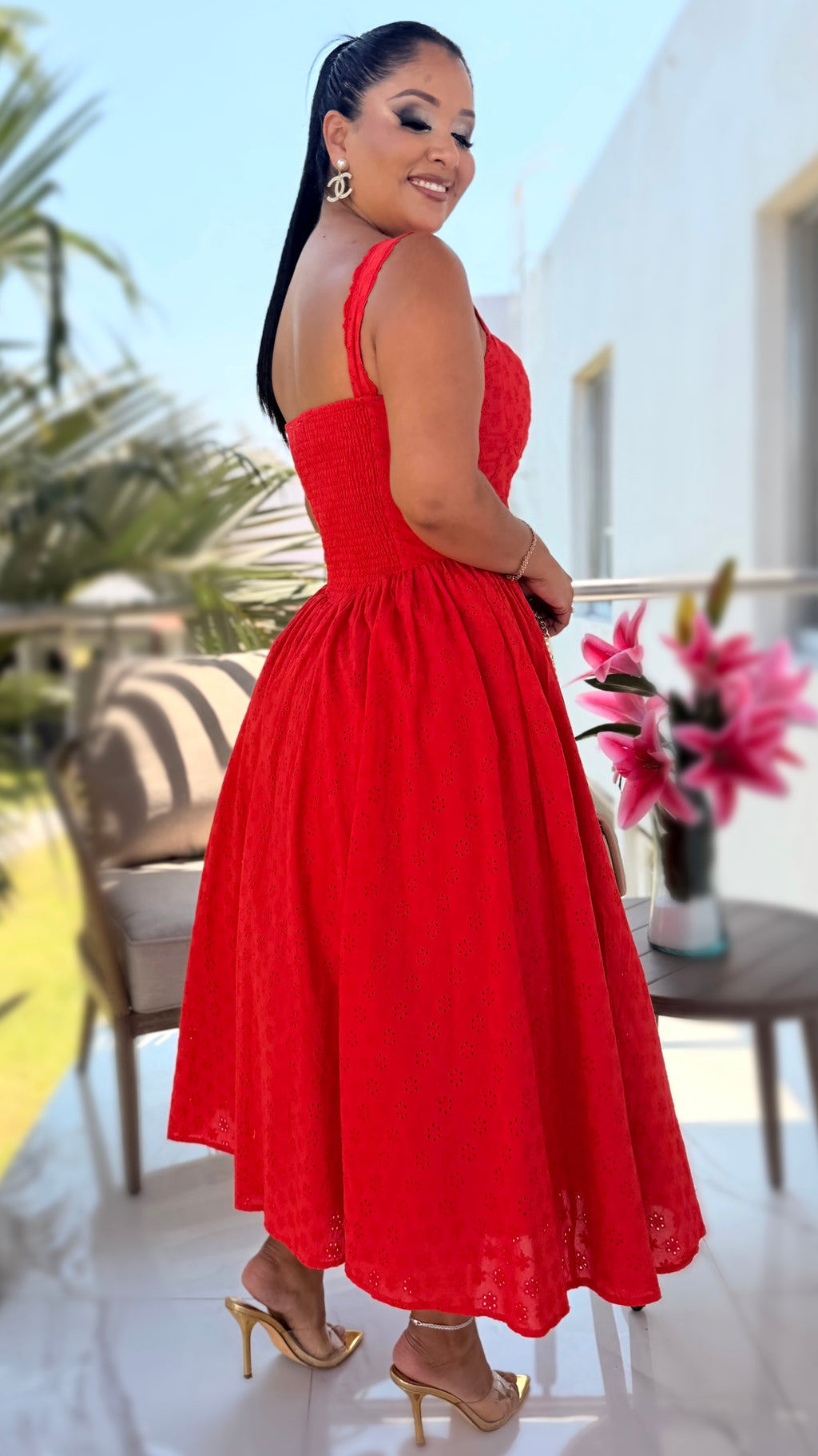 Vestido princesa color rojo