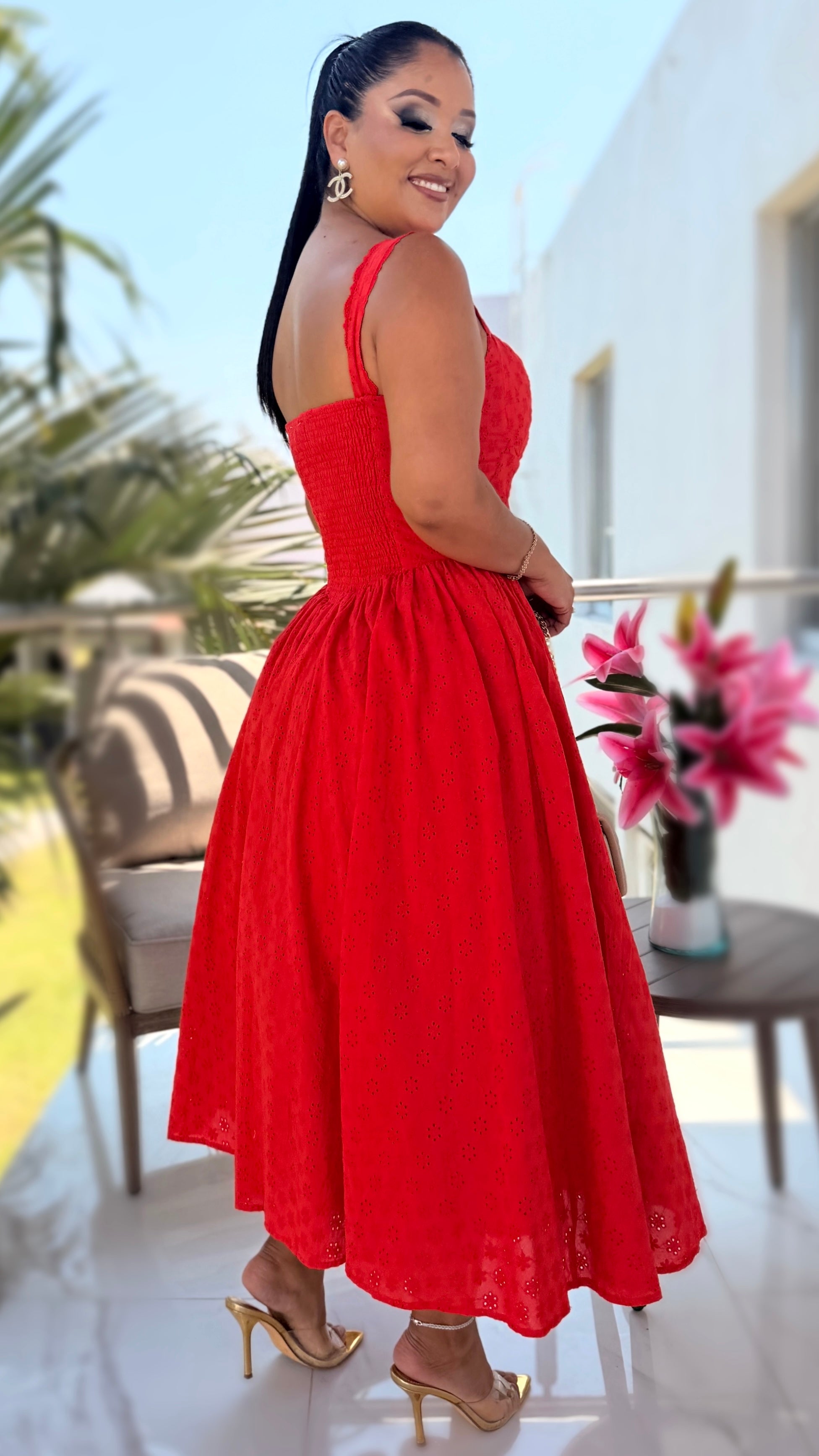 Vestido princesa color rojo