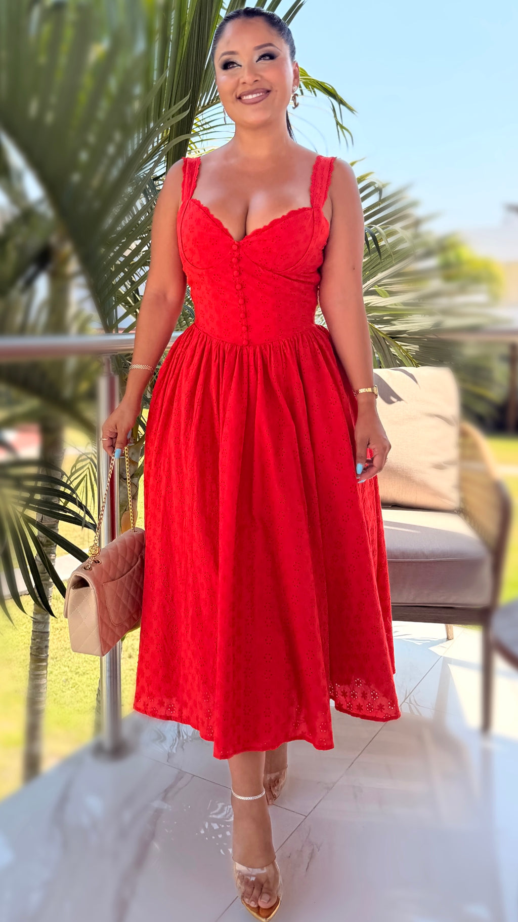 Vestido princesa color rojo